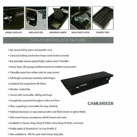 Camlocker 71in Crossover Truck Tool Box, Gloss Black Aluminum KS71GB